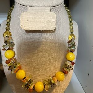 Vintage Natural Baltic  Amber Old Brazilian Tourmaline  Handmade Necklace